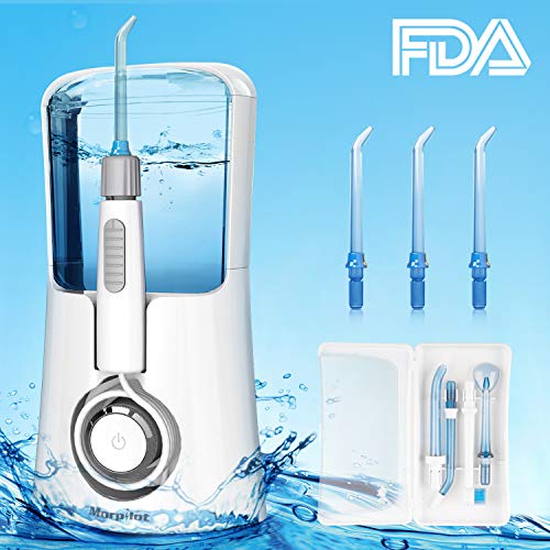 Irrigador Dental 600ml Profesional con 7 Boquillas Multifuncionals,5 Potencia de Agua y 3 Modos de Limpieza, 3 Minutos Larga Irrigación,Irrigador...