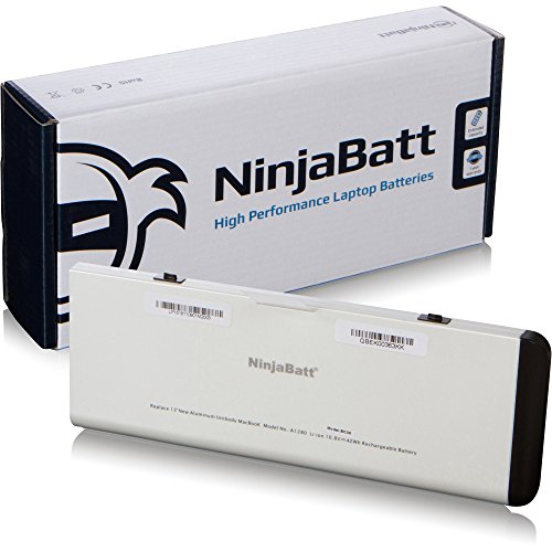 NinjaBatt® Laptop-Akku für Apple - MacBook 13 inch Aluminum Unibody (2008 Version) A1280 A1278 MB466LLA MB466LL/A - Premium-Qualität - Hohe Leistungsfähigkeit [Li-Polymer/42Wh/10.8v]