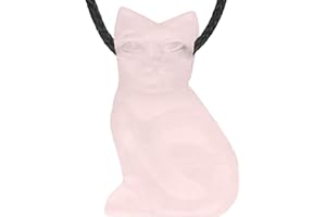 Lebensquelle Plus Pendentif pour Chat en Quartz Rose percé avec Bracelet en Cuir