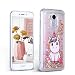 Produktbild Huawei Honor 6A Hülle Clear Transparent Weich TPU süße Golden Einhorn Flüssig Treibsand Handyhülle Glitzer Fließend Flüssigkeit Silikon Schale Durchsichtige Schutzhülle für Huawei Honor 6A E-Lush Handy Hülle Kratzfest Stoßdämpfend Schutzhülle Case
