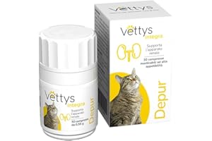 Vettys Integra Depur Gatto - Integratore per Supportare la Funzionalità Renale del Gatto - 30 Compresse