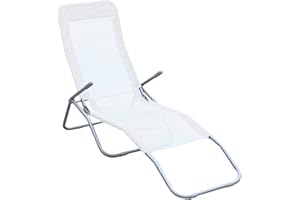 LINEA GARDEN FRIEND GARDEN FRIEND Deck Basculante In Stahlrohr ⌀ 25 mm und Textilene Abdeckung 450 gr, Weiß