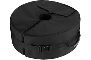 KVBUCC 1pc Black Parasol Base Bag, Parasol Base Sandbags, Outdoor Parasol Weight Rack, Adjustable Diameter, Suitable for Various Parasols
