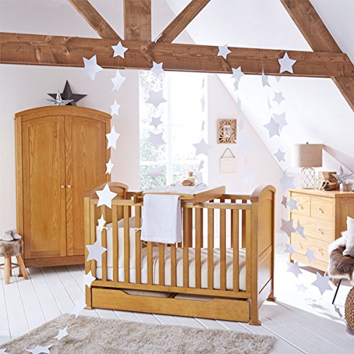 Izziwotnot Tranquillity 5 Piece Complete Nursery Furniture Room Set, Oak
