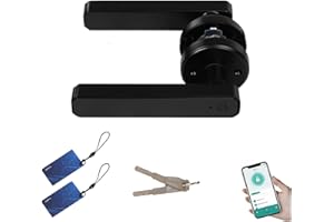 POYUJKYHR Smart Door Lock,Electronic Digital Biometric Locks Front Door, 5 in 1 Fingerprint/Password/IC Card/Bluetooth/Backup Keys, Finger Print Door Handle for Home Bedroom Hotel Office Apartment