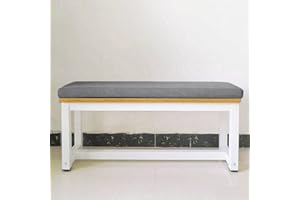 Waigg Kii Thick Dining Bench Cushion Pad 2/3 Seater Indoor Outdoor,100/120cm Garden Bench Seat Cushion Pad Replacement Mat for Patio Swing (120x35x5cm,Dark grey)