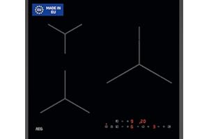 AEG TN63IP0BFB Placa de Inducción, 60 cm, 3 Zonas de Cocción, Sistema Hob2Hood, Función PowerBoost y Pausa, Controles Deslizantes Independientes, Temporizador Individual, Doble Biselado, Negro