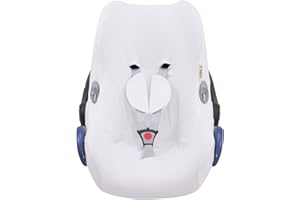 JYOKO KIDS Funda de algodón para silla de coche compatible con Maxi Cosi Cabriofix, Portabebe gr 0 (White)