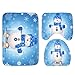 Produktbild Kuncg Badteppich Rutschfest WC Vorleger Badematten Set 3 Teilig Flanell Badvorleger Bad-Teppiche Pflegeleicht Teppich Gedruckt Duschvorleger Weihnachten Deko