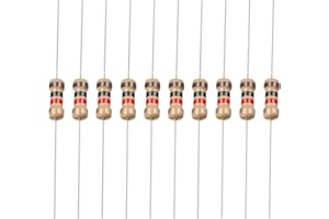 YOKIVE 500pz Pellicola Carbonio Resistori, 1/4W 1K Ohm 5% Tolleranze Resistore, Ideale per Fai-da-te Elettronico Progetti (4 Banda Colore, 1.77x0.09-")