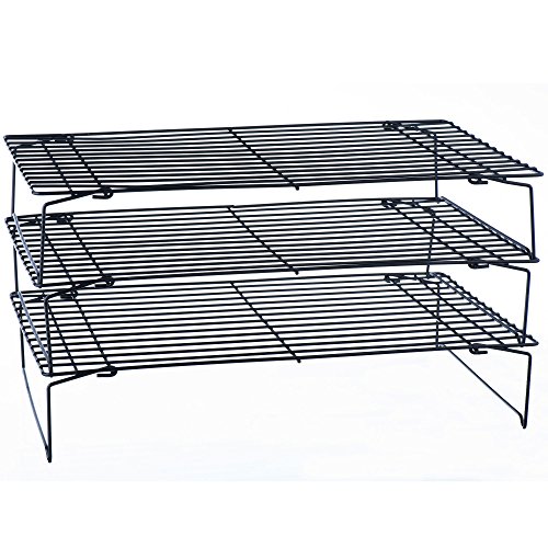 VonShef 3-teiliges stapelbares Abkühlgitter mit Antihaftbeschichtung – Einzeln oder platzsparend verwendbar - 7