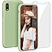 Produktbild ProBien Hülle für iPhone XR,Silikon Handyhülle mit Kostenlos Panzerglas,Schutz vor Stoßfest/Kratzfest Schutzhülle Bumper Case Cover für iPhone XR (6,1 Zoll)-Matcha Grün