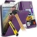 Produktbild i-Tronixs (Purple) <b> Motorola Moto G3 3. Generation Fall hülle Fall hülle Case Premium-Qualität PU-Leder-Schlag mit Kredit- / Bankkarte Slot Hülle Tasche mit gehärtetem Glas Display-Schutzfolien s, Poliertuch und Mini-versenkbaren Stylus Pen