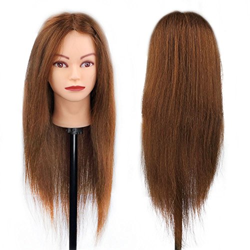 Hairdressing 99% Professional Real Human Hair 26 Inch,CoastaCloud Training Mannequin Head Hairdresser Human Hair with Clamp