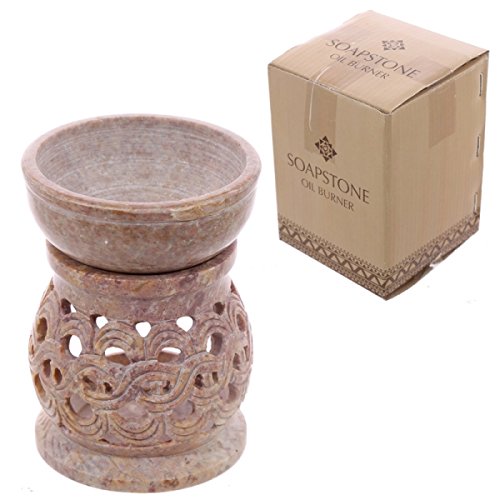 Preisvergleich Produktbild Speckstein Duftlampe - Farblos mit Spiralmuster