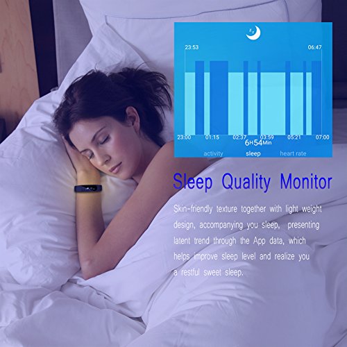 Fitness Tracker Armbanduhr, Toobur Pulsuhr, Drahtlose Aktivität und Schlaf-Tracker, USB-Ladekabel Touch Bildschirm Smart-Armband, Sportuhr mit Schrittzähler Kompatibel mit iPhone iOS und Android-Handy - 9