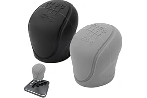 PYRUVAE 2 Stück Gang Auto Schaltknauf Abdeckung, Universal Schalthebel Abdeckung, Verbessertes Weich TPU Silikon Schaltknauf Abdeckung für Manueller Automatik Auto Schaltknauf(Schwarz, Grau