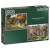 Dos puzles de 500 piezas Jumbo - Puzzle Woodland Cottages, 2 x 500 Piezas (611167)