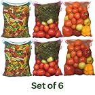 Earthy Fab Vegetable Storage Fridge Bags Eco-Friendly, Non-Toxic, Washable, Reusable, 27X33 cm, Pack of 6.