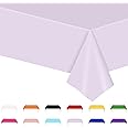 POPOYU Pastel Purple Party Tablecloth,Large Lilac Table Cloth,137 * 274cm Pale Purple Party Tableware Lilac Table Cover Plastic Tablecloth for Kids Baby Shower Wedding Party Supplies Table Decoration