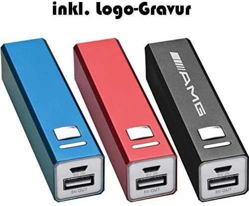 Pack of 50Power Bank 2200mAh incl. FREE ENGRAVING/WERBUNG/Metal Red Blue Black blue