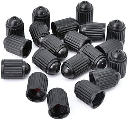 20x Valve Cap for Car Motorcycle and Bicycle with Washer | Valve Cover | Car Valve Caps Black Plastic (Pack of 20)