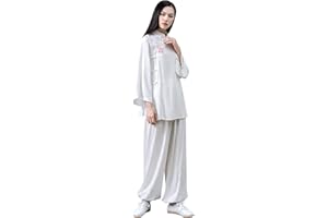 KSUA Femmes Kung Fu Uniforme Tai Chi Costume Coton Arts Martiaux Costume Zen Méditation