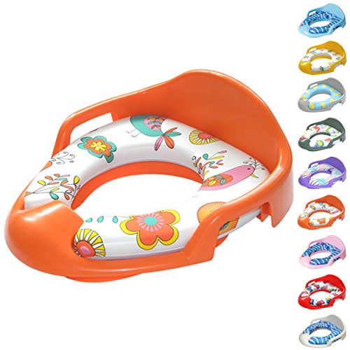 Toilet Trainer Seat | WC Toilet Seat for Baby Children & Kids | Padded seat, removable and easy to clean | (Orange)