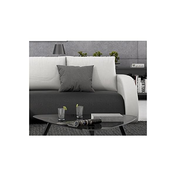 Innocent Corner sofa with sleep function in immitation leather black back cushion white Anantara - Image 5