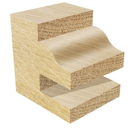 ENT Profil- und Konterprofilgarnitur Typ “B“ einteilig HW (HM), Schaft (C) 8 mm, Durchmesser (A) 41 mm, B 23,8 mm, R 4,76 mm, E 9,5mm, D 38 mm, mit Kugellager - 2