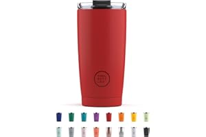 Cool Bottles - Tumbler - Bicchiere Termico in Acciaio Inossidabile - 550 ml - Vivid Red - Tazza da Caffè - Coperchio Ermetico - Bevande Fredde 10 ore e Calde 5 ore - Finitura Antimacchia
