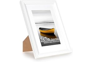 Baoee 13x18cm weiß Bilderrahmen mit 10x15cm Passepartout,Fotorahmen mit Acrylglas,Picture Frame für Fotos, Bilder, Poster