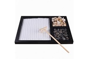 XUDREZ Zen Garden Kit Mini Zen Garden Sand Rock Ornament Creative Zen Garden Sand Decoration Home Office (B)
