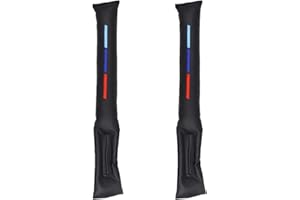 HommyFine Faux Leather Car Seat Gap Pad Fillers Spacer Filler Slot Plug, Gap Stopper with M Stripes for Most Models of cars No More Dropping (Black)