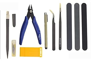 Shiwaki Model Tools Kit,Model Basic Tools Craft Set, Hobby Building Craft Set para Gundam Basic Model Building Reparación y fijación - Negro