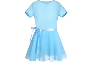 iiniim Vestido de Danza Maillot Ballet Niña Baile Tutú Princesa Leotardo Algodón Gimnasia Clásico sin Mangas con Falda Gasa Elegante Dancewear para Actuación Chica Muchacha