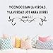 Produktbild wandaufkleber baum baby Spanish Quote Y Conocerán La Verdad Y La Verdad Los Hará Libres For Bedroom Living Room