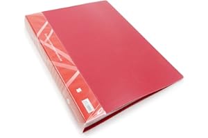SUPER MUNDO SM Super Mundo - Carpeta fundas plastico A4 (60 fundas), Capacidad para 120 hojas, Carpeta para archivo A4, Rojo (60 fundas)