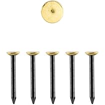 30 Chiodi Per Quadri In Acciaio 30mm - Per Cemento, Mattoni, Legno, Testa In Ottone, Made In Germany - Foto 2