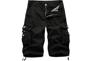 shownicer Shorts Cargo Homme Baggy Rétro Pantacourt Outdoor Bermudas Casual Pantalon Court Multi-Poches de Loisir Travail Sport Jogging Grande Taille