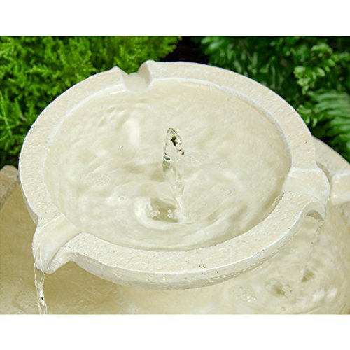 Barnwell Elfenbeinfarbener Stufenbrunnen, solarbetrieben - 7