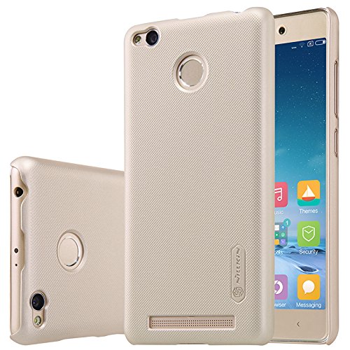 Nillkin Frosted Shield - Carcasa Trasera Protectora y Antideslizante   Film de Pantalla para Xiaomi Redmi 3 Pro   3s - Dorado