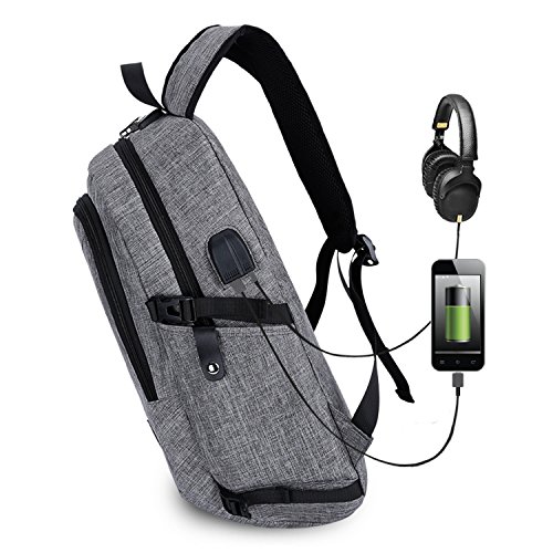 WinCret 15 6 Zoll Diebstahlschutz Laptop Rucksack - Anti-Diebstahl Lock Studenten Backpack mit USB Kabel und Anschluss f  r Damen Herren     Laptop Co