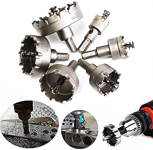 Soviton 6Pcs Hole Saw Set Carbide Tip Drill Bit Hole Saw for Metal Alloy Stainless Steel Cutter