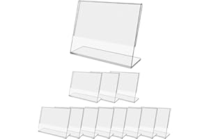 Danieli Store - Expositor en Acrilico Porta Precios Transparente 12 Piezas 9x7cm - Expositor Metacrilato en Forma de L para Mostrar Precios y Promociones