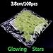 Produktbild Inovey 100Pcs Glühen Im Dunklen Sternen-Aufkleber Schöne 3D Diy Hauptabziehbild-Kunstleuchtende Wand-Aufkleber B