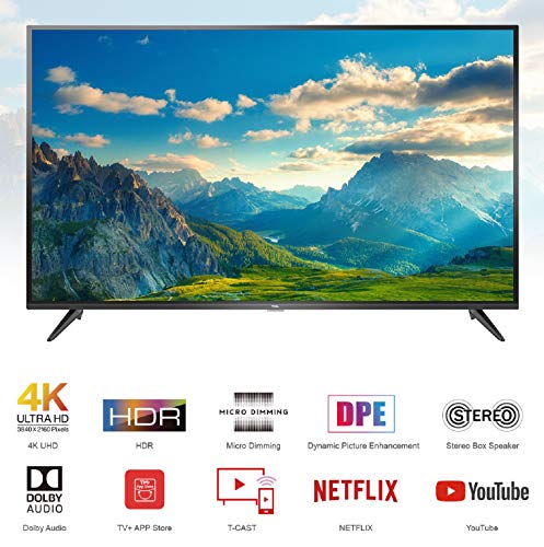 TCL 107.88 cm (43 inches) 4K UHD Smart LED TV 43P65US (Black)