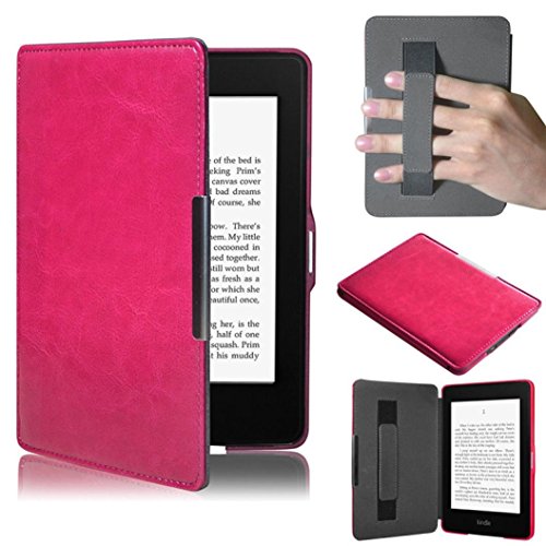 Kolylong kindle case, Ultra Slim Leather Smart Case Cover For Amazon Kindle Paperwhite 5 (Hot Pink)