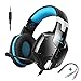 Produktbild ZYSY PS4 Gaming Headset über Ohr Stereo Gaming Headset mit Noise Cancelling Mic, 50 mm magnetischen Neodym-Treiber, Volume & Mute Control für PS4 neue Xbox One PC Computer Laptop Smartphones Handys (blau)