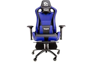 TALIUS, TECH 4 U Talius Caiman V2 - Silla Gaming con reposapiés Extraible, Ergonómica, Espuma Alta Densidad en frío, Reposabrazos 4D, Diseño Azul